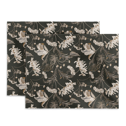 Iveta Abolina Poesie French Garden Charcoal Placemat