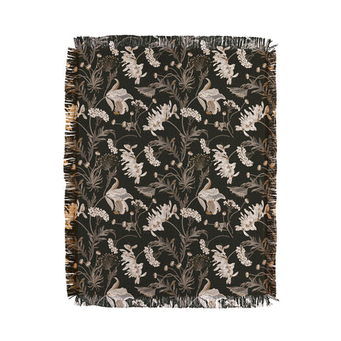Iveta Abolina Poesie French Garden Charcoal Throw Blanket