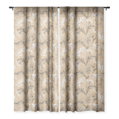 Iveta Abolina Poesie French Garden Clay Sheer Window Curtain