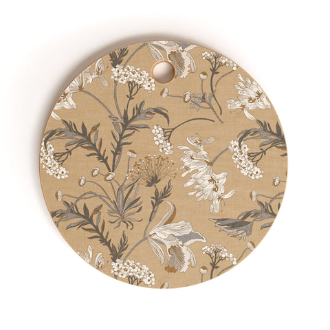 Iveta Abolina Poesie French Garden Clay Cutting Board Round