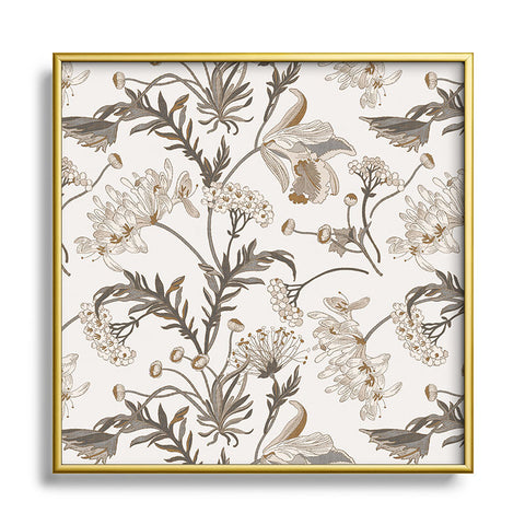 Iveta Abolina Poesie French Garden Cream Square Metal Framed Art Print