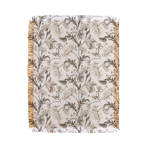 Iveta Abolina Poesie French Garden Cream Throw Blanket