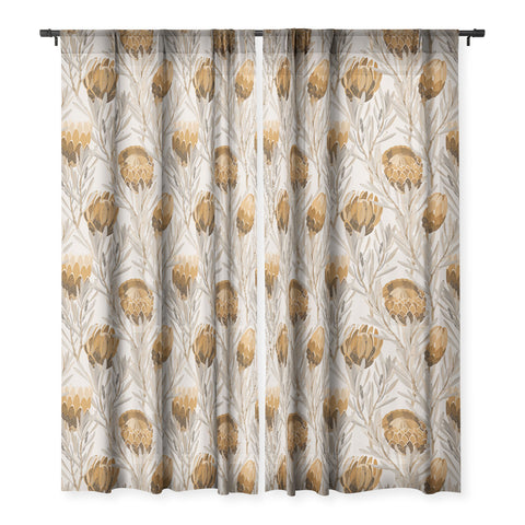 Iveta Abolina Protea Large Bone Sheer Window Curtain