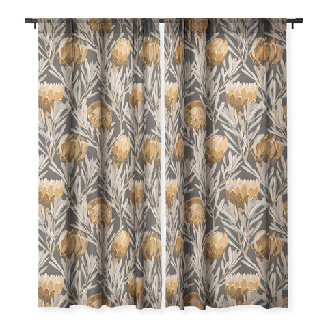 Iveta Abolina Protea Large Deep Brown Sheer Non Repeat