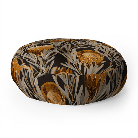 Iveta Abolina Protea Large Deep Brown Floor Pillow Round