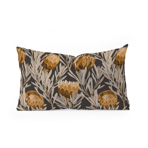 Iveta Abolina Protea Large Deep Brown Oblong Throw Pillow
