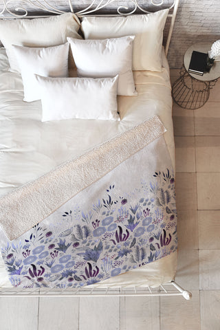 Iveta Abolina Purple Fields Fleece Throw Blanket