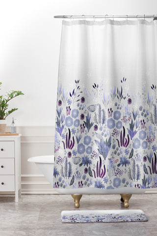 Iveta Abolina Purple Fields Shower Curtain And Mat