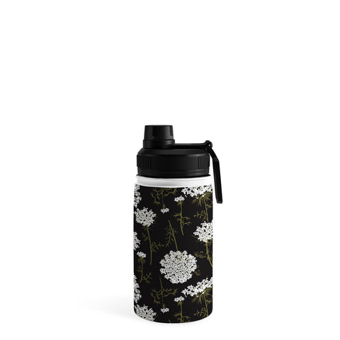 Iveta Abolina Queen Anne Lace Charcoal Water Bottle
