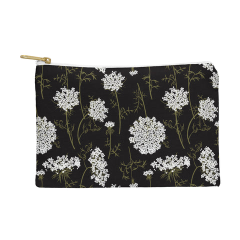 Iveta Abolina Queen Anne Lace Charcoal Pouch