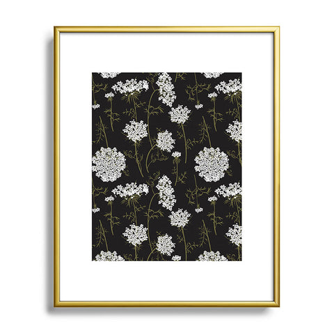 Iveta Abolina Queen Anne Lace Charcoal Metal Framed Art Print