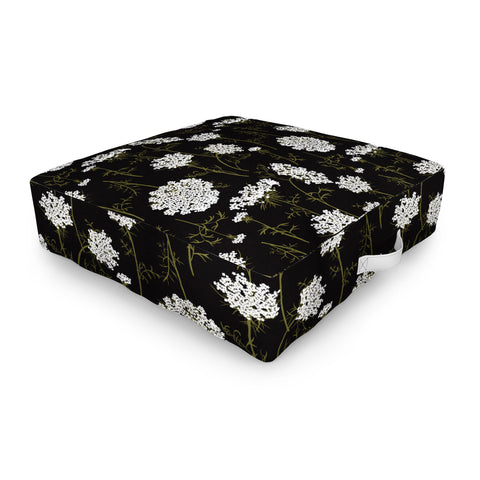 Iveta Abolina Queen Anne Lace Charcoal Outdoor Floor Cushion