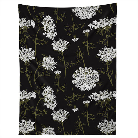 Iveta Abolina Queen Anne Lace Charcoal Tapestry