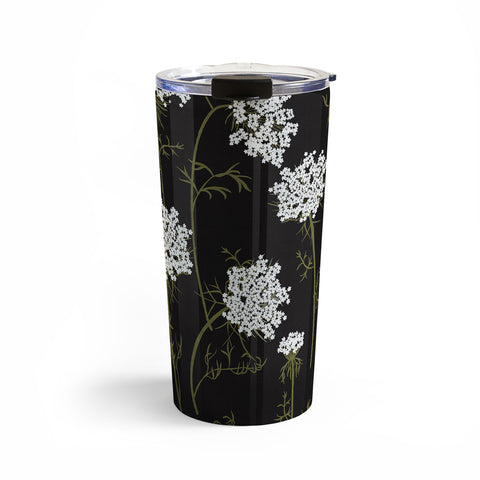 Iveta Abolina Queen Anne Lace Charcoal Travel Mug