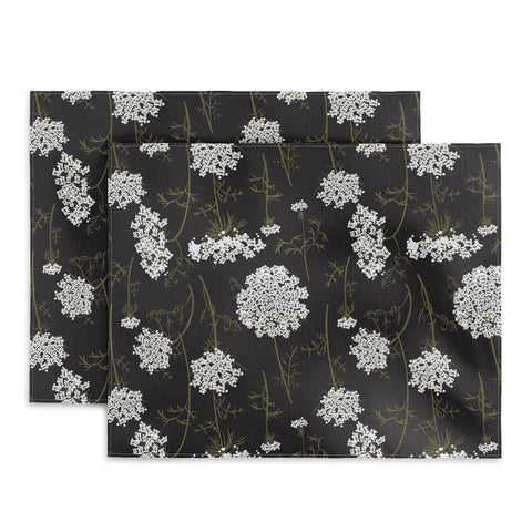 Iveta Abolina Queen Anne Lace Charcoal Placemat