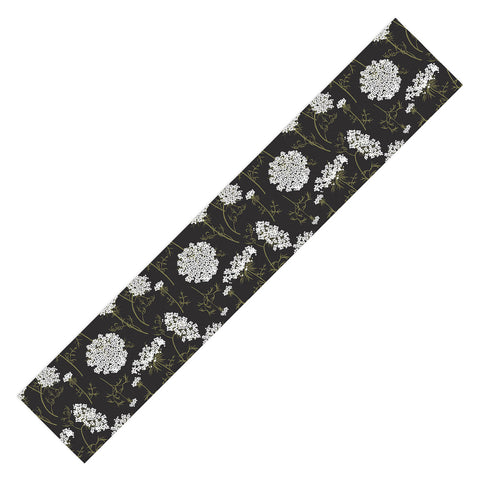 Iveta Abolina Queen Anne Lace Charcoal Table Runner