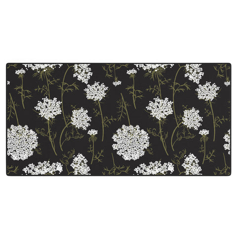 Iveta Abolina Queen Anne Lace Charcoal Desk Mat