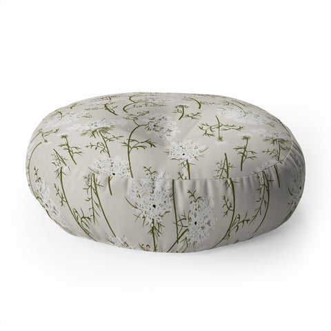 Iveta Abolina Queen Anne Lace Cream Floor Pillow Round