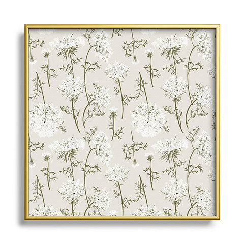 Iveta Abolina Queen Anne Lace Cream Square Metal Framed Art Print