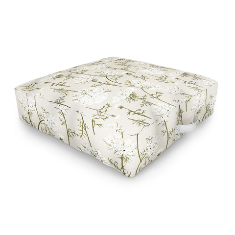 Iveta Abolina Queen Anne Lace Cream Outdoor Floor Cushion