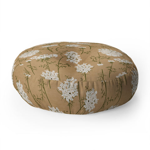 Iveta Abolina Queen Anne Lace Mustard Floor Pillow Round
