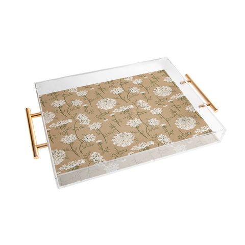 Iveta Abolina Queen Anne Lace Mustard Acrylic Tray