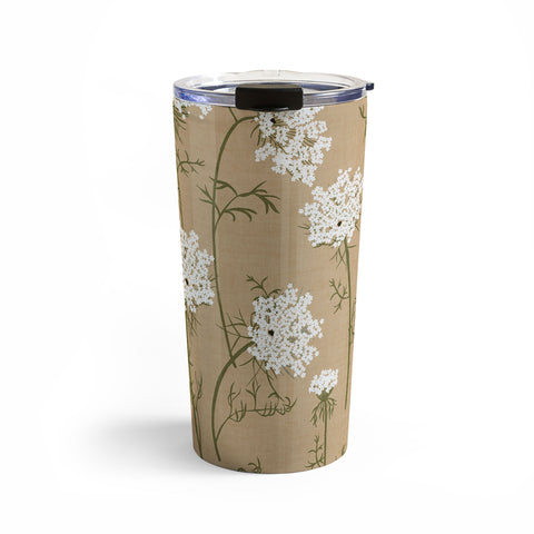 Iveta Abolina Queen Anne Lace Mustard Travel Mug