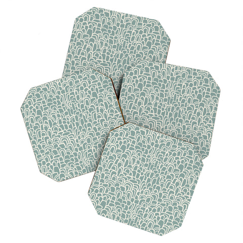 Iveta Abolina Rolling Hill Arches Teal Coaster Set