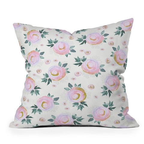 Iveta Abolina Rose Taffy Outdoor Throw Pillow