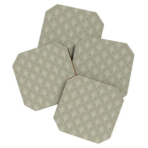 Iveta Abolina Scallop Fan Sage Coaster Set