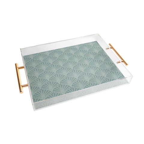 Iveta Abolina Scallop Fan Teal Acrylic Tray