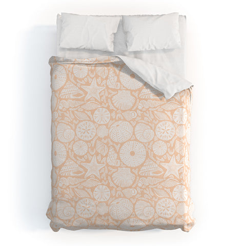 Iveta Abolina Sea Shells Coral Duvet Cover