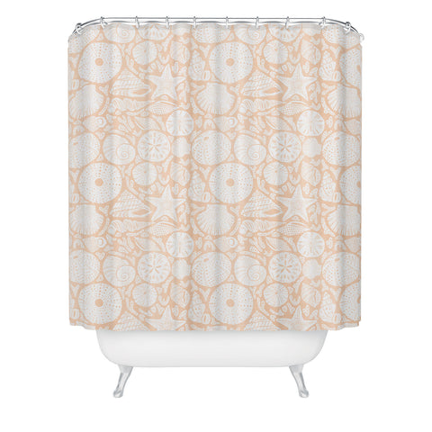 Iveta Abolina Sea Shells Coral Shower Curtain