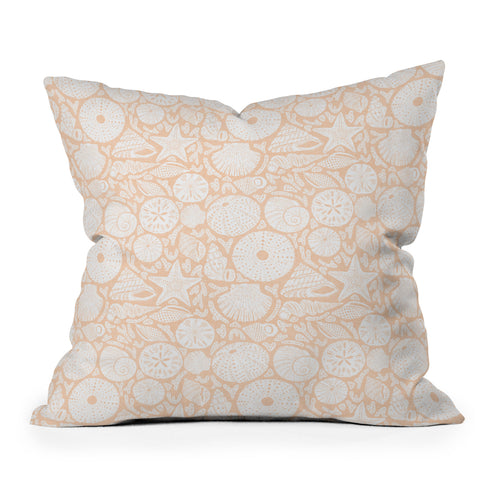 Iveta Abolina Sea Shells Coral Throw Pillow