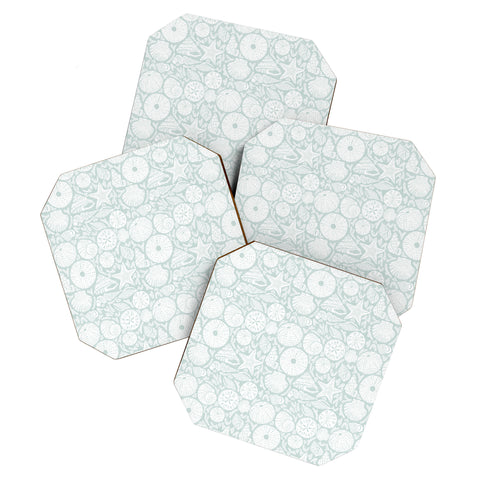 Iveta Abolina Sea Shells Sage Coaster Set