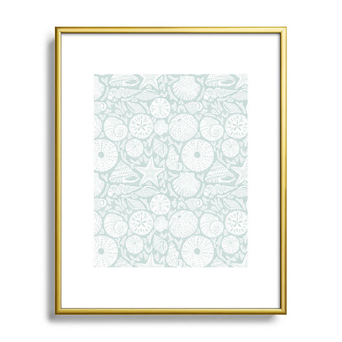 Iveta Abolina Sea Shells Sage Metal Framed Art Print