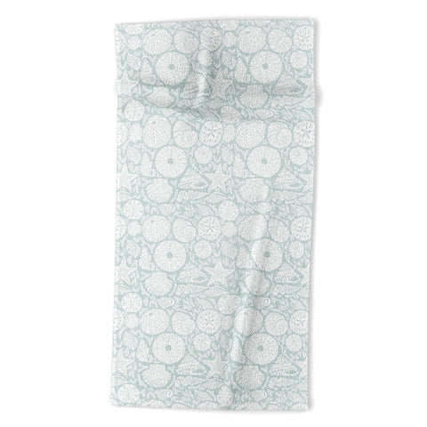 Iveta Abolina Sea Shells Sage Beach Towel