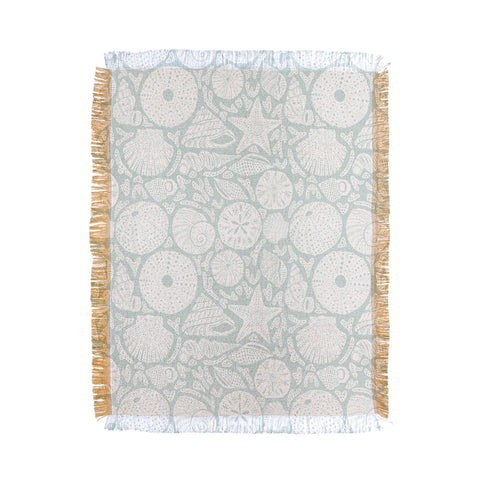 Iveta Abolina Sea Shells Sage Throw Blanket