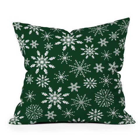 Iveta Abolina Silent Night Green Outdoor Throw Pillow