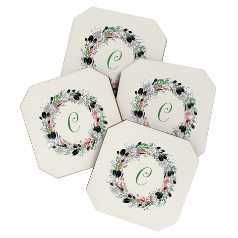 Iveta Abolina Silver Dove Christmas C Coaster Set