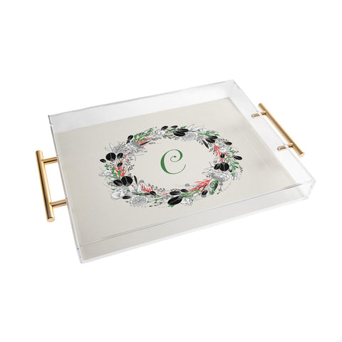 Iveta Abolina Silver Dove Christmas C Acrylic Tray