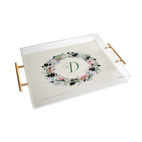 Iveta Abolina Silver Dove Christmas D Acrylic Tray