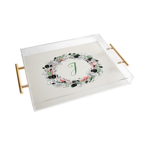 Iveta Abolina Silver Dove Christmas J Acrylic Tray