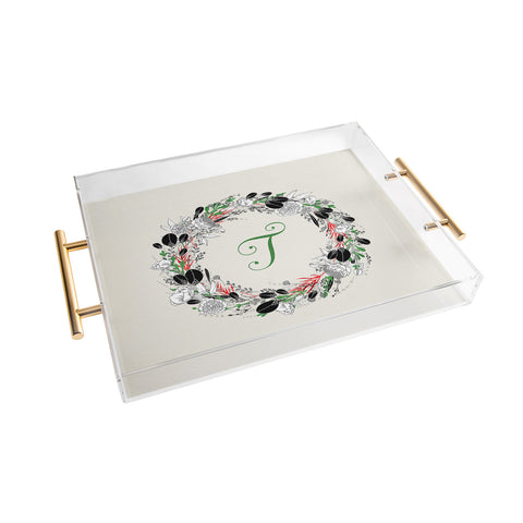 Iveta Abolina Silver Dove Christmas T Acrylic Tray