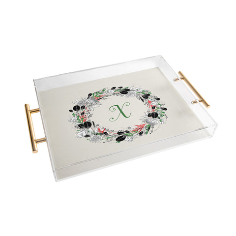 Iveta Abolina Silver Dove Christmas X Acrylic Tray
