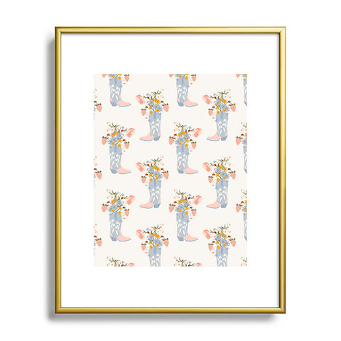 Iveta Abolina Strawberries in my Blue Boots Metal Framed Art Print