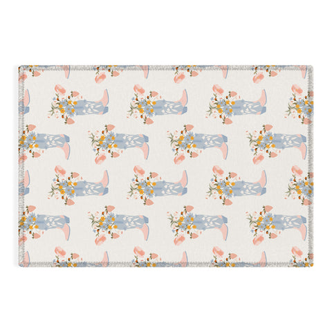 Iveta Abolina Strawberries in my Blue Boots Outdoor Rug