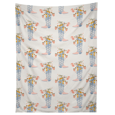 Iveta Abolina Strawberries in my Blue Boots Tapestry