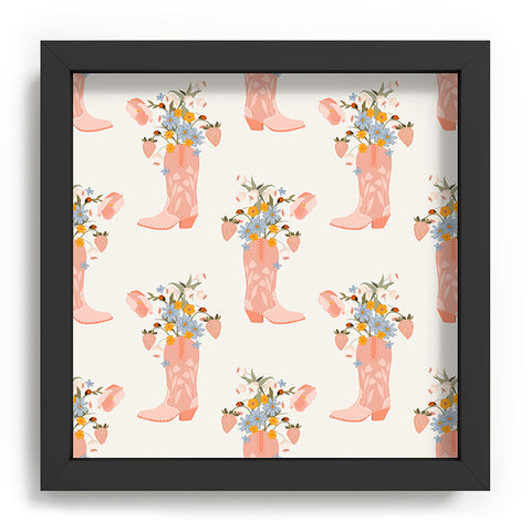 Iveta Abolina Strawberries in my Pink Boots Recessed Framing Square