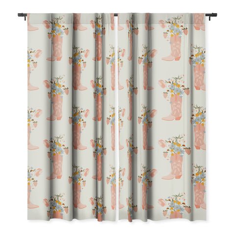 Iveta Abolina Strawberries in my Pink Boots Blackout Window Curtain